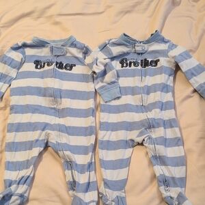 Blue and White Striped Kids One Piece